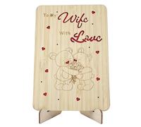 VANSUN Wooden Valentines Day Card with Display Stand,Handmade Anniversary Cards for Wife,Husband,Her,Him，Memorable Valentine's Gifts for Her,Him