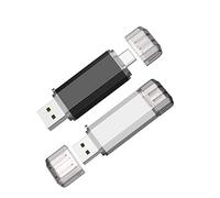 Vansuny 2 Pack 128GB USB C Flash Drive 2 in 1 OTG USB 3.0 + Tape C Memory Stick with Keychain Dual Type C Thumb Drive Photo Stick Jump Drive (Black and Silver)