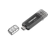 Vansuny 256GB Type C Flash Drive Upgraded 130MB/s USB 3.1 Flash Drive 2 in 1 OTG USB A + Tape C Memory Stick with Keychain Dual Type C USB Thumb Drive for Android Smartphones, Tablets, MacBook, PC