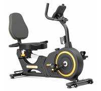 VANSWE Recumbent Exercise Bike with Smart App and Bluetooth Connectivity, LED Display, Magnetic Resistance, 400 LBS Weight Capacity, Pulse Handle(Yellow/Black)