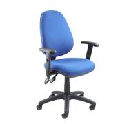 Permanent Contact Backrest Task Operator Chair Height Adjustable Arms Vantage 100 Blue Seat Without Headrest High Back