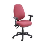 Vantage 100 2 lever PCB operators chair with adjustable arms - burgundy