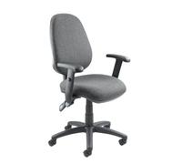 Vantage 100 2 lever PCB operators chair with adjustable arms - charcoal