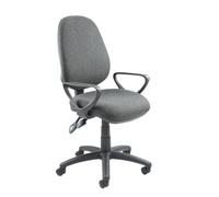 Dams Vantage 100 2 Lever PCB Operators Chair with Fixed Arms - Charcoal