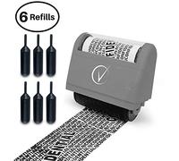 Vantamo Address Blocker Stamp for Hiding Sensitive Information, Wide Identity Theft Protection Roller Stamp with 6 Refills, Confidential Ink Roller for Personal Data Theft Prevention, Classy Gray