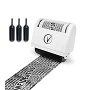 Vantamo Address Blocker Stamp for Hiding Sensitive Information, Wide Identity Theft Protection Roller Stamp with 3 Refills, Confidential Ink Roller for Personal Data Theft Prevention, Classy White