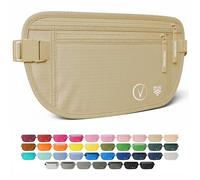 Vantamo Bum Bag with RFID, Ultra-Thin Money Belts for Travel Hidden Men, 2 Compartment Fanny Pack for Women Fits Passport & Phone to Protect Valuables, Waist Bag for Traveling, Hiking & Walks