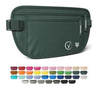 Vantamo Bum Bag with RFID, Ultra-Thin Money Belts for Travel Hidden Men, 2 Compartment Fanny Pack for Women Fits Passport & Phone to Protect Valuables, Waist Bag for Traveling, Hiking & Walks