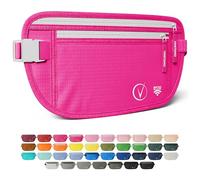 Vantamo Bum Bag with RFID, Ultra-Thin Money Belts for Travel Hidden Men, 2 Compartment Fanny Pack for Women Fits Passport & Phone to Protect Valuables, Waist Bag for Traveling, Hiking & Walks