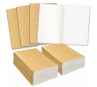 Vantasii 48 Pack Unlined Kraft Notebooks, Sewn Soft Cover Mini Journal Notebook Pocket Notepad with 6 Designs for Students Doodlers School Office Home Travel Use (4” x 5.5”)