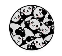 Vantaso Kids Round Nursery Area Rug Cute Pandas 3 Ft Non Skid for Children's Bedroom Playing Room