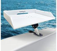 Vantegas Boat Cutting Board Bait Table Filet Board for Fish Cleaning Station White Fishing Fillet Table, in Single Rod Holder with Plier Storage and Knife Slot, Marine Accessories for Boats Grill