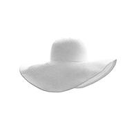 VANTOBEST 1Pcs Women Wide Brim Straw Hat Foldable Beach Floppy Sun Hat Black - White - M