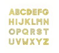 VANTOBEST 26PCS 8mm Gold Full Rhinestone Alphabet Charms A-Z Slider Letters for DIY Jewelry Making Necklaces Bracelets