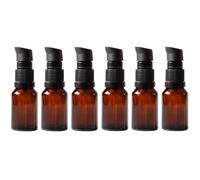 VANTOBEST 6PCS 15ml/0.5oz Amber Glass Lotion Bottles Empty Travel Size Cosmetic Makeup Essential Oil Essence Pump Dispenser Storage Container Jars