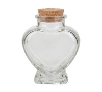 VANTOBEST 75ml 2.5oz Clear Heart Shaped Glass Bottle with Cork Stopper Mini Decorative Wish Bottle for Messages Honeymoon Sand Keepsake Tiny Wedding Vial DIY Craft Jar Gift for Couples