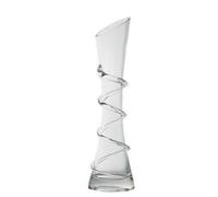 VANTOBEST Hand-Made Blown Art Bud Glass Vase, Clear, Modern, Minimalist, Oblong, Thread Pattern, Stemless, Crystal Clear, Simple, Modern, Elegant, Perfect for Home, Office or Hotel Decoration