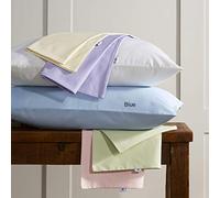 Vantona Plain Dye Pure Cotton Easy Care Flat Sheet - Blue (King Flat Sheet)