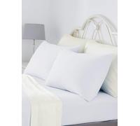 Vantona Plain Dyed Napguard Flannelette Pillowcase Pair 170gsm Brushed Cotton White One