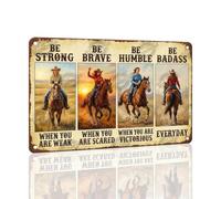 Vantoria Vintage Metal Tin Sign Cowboy Code If It's Not Yours Don't Take It Horse Lantern American Flag Western Wall Art Plaque Patriot Gift For Garage Bar Barn Cabin Indoor Lawn 12x8 Inch