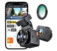 VANTRUE E1 Pro 4K Mini Dash Cam Front, STARVIS 2 PlatePix HDR Night Vision, 5G WiFi & Free CPL,Voice Control, 24H Parking Mode,GPS Car Camera Dash Cam, 1.54" IPS Screen 160°, Support 1TB