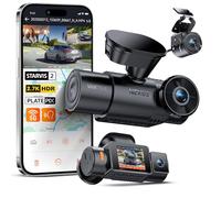 Vantrue N4S 3 Channel Dash Cam, 2.7K+2.5K+2.5K STARVIS 2 Night Vision Front Inside and Rear Dashcam, HDR, IR, Voice & APP Control, GPS, 24H Parking Mode, Support 1TB
