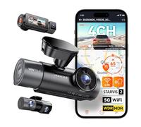 Vantrue N5S 4 Channel 360° All Sides Dash Cam, STARVIS 2, IR Night Vision, 2.7K+1080P*2+2.5K Front Rear Inside Dashcam, WiFi, HDR/WDR, Voice Control, GPS,24H Parking Mode Dash Camera, Support 1TB
