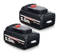 VANTTECH 18V 5.5Ah DCB200 Lithium Ion Battery Replacement for Dewalt 18V Battery DCB184 DCB180 DCB181 DCB182 DCB200 DCB201 DCB204 DCB204-2 Cordless Tools 2 Pack