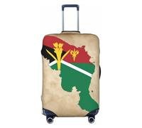 Vanuatu Flag Mixed with map Print Travel Luggage Cover Suitcase Cover Protector Suitcase Washable Baggage Covers Anti-Scratch