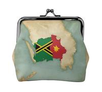 Vanuatu in Australia small makeup bag for purse,kiss lock bank card storage bag retro compact multifunctional change bag, Black, One Size, Art Deco