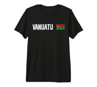 Vanuatu National Flag Retro Distressed Patriotic Graphic Premium T-Shirt