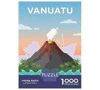Vanuatu South Pacific Adventure Poster 1000 Piece Jigsaw Puzzle, Historic Square Architecture, Weekend Hobby, Matte Printed Jigsaw, Family Night Game for Families, 70x50cm/1000pcs