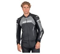 Vanucci VSJ-5 Mens LEATHER COMBI JACKET black size 54