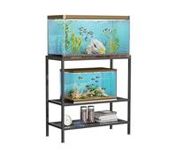 VANVERB 20-29 Gallon Fish Tank Stand, 3-Tier Adjustable Large Aquarium Stand, Metal Reptile Breeder Turtle Terrarium Rack Plant Shelf for Home Office, Load 350lbs, 30.7" L x 13.77" D x 31.51" H, Black