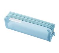 Vanyibro 1Pcs Clear Pencil Pouch,Transparent Zipper Pencil Cases for Exams, Office, and Travel (Blue)