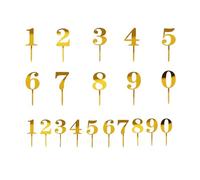 Vanyibro 20-Piece Gold Acrylic Number Cake Toppers,Glitter 0-9 Shiny Cake Toppers,Perfect for Birthdays, Weddings