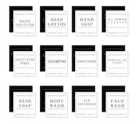 Vanyibro 24 PCS Waterproof Labels for Bottles,Dispenser Label Stickers, Removable Labels for Bathroom Hand Soap Shampoo Conditioner Lotion Soap