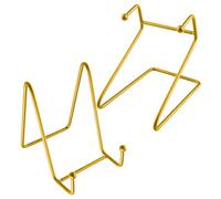 Vanyibro 2PCS 4 Inch Plate Stands for Display,Gold Iron Easel Plate Holder, Metal Frame Display Stands for Display Pictures Photo Frames Book Decorative Plates