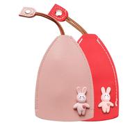 Vanyibro 2Pcs PU Leather Car Key Case Cover,Cute Cartoon Design, Large Capacity Key Holder for Men and Women (Rabbit)
