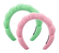 Vanyibro 2Pcs Puffy Makeup Headband,Sponge and Bubble Design,Versatile Skincare Headband for Spa, Yoga, Makeup Removal