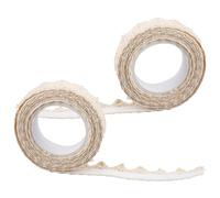 Vanyibro 2PCS Vintage Lace Ribbon, Self-Adhesive Decorative Ribbon, Versatile for Crafts, Weddings, Gift Boxes and DIY Projects (Beige)