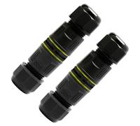 Vanyibro 2PCS Waterproof IP68 Outdoor Junction Boxes,2 Way M20 Plug Wire Connectors for Electrical Power Cable,Range 5 to 12mm,Garden External Cord Electric Sleeve Coupler