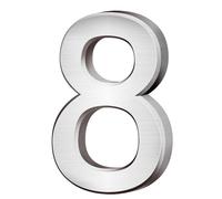 Vanyibro 3D House Number Sticker 8-7.6CM Silver Waterproof Self Adhesive Door Number Sticker for Mailbox House Hotel Number