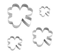 Vanyibro 4 PCS Clover Cookie Cutter Shapes St.Patrick's Day Irish Shamrock Biscuit Metal Molds Baking Stainless Steels Cookie Cutters for Kitchen Baking