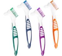 Vanyibro 4Pcs Denture Brush Set,Retainer Toothbrushes,Portable Cleaning Brush Dual Head Toothbrushes for Effective Cleaning