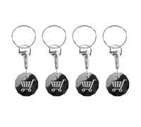 Vanyibro 4PCS Trolley Coin Keyring Set,Shopping Trolley Keyring Clasp for Birthday and Thanksgiving Gifts