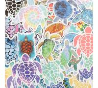 Vanyibro 50PCS Sea Turtle Stickers, Waterproof Vinyl Decals for Office, Laptop, Hydro Flask, and Water Bottle Decoration