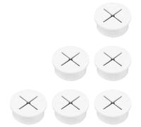 Vanyibro 6Pcs 3/4 Inch Cable Cord Grommet Flexible Silicone Plugin Cable Cover for Desk and Other Furniture 25mm Inner Diameter Wire Cable Management (White)