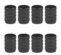 Vanyibro 8PCS Aluminum Tyre Valve Dust Caps with O-Ring Seals Easy-Grip Orange Tire Valve Stem Caps Universal Fit for Cars Motorcycles Trucks Bicycles Corrosion-Resistant Air Leak Proof (Black)
