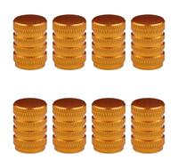 Vanyibro 8PCS Aluminum Tyre Valve Dust Caps with O-Ring Seals Easy-Grip Orange Tire Valve Stem Caps Universal Fit for Cars Motorcycles Trucks Bicycles Corrosion-Resistant Air Leak Proof (Gold)